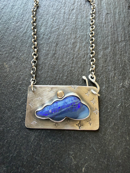 Moody Blue Opal Necklace