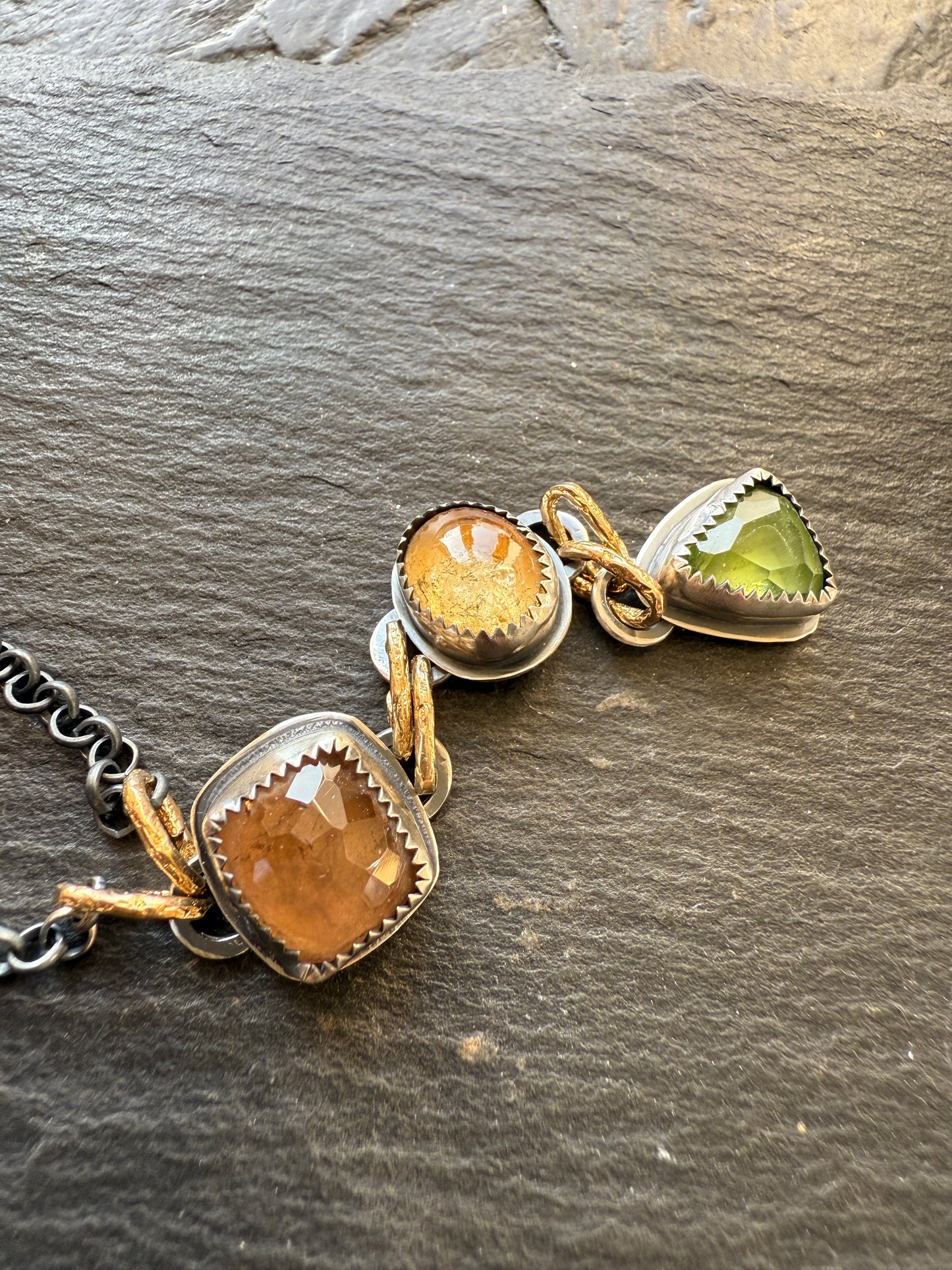 Triple Charm Gemstone Necklace