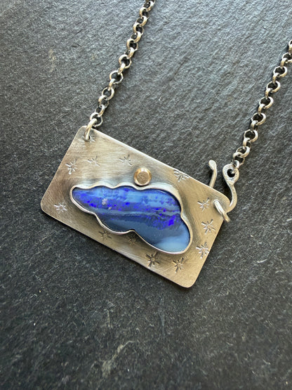 Moody Blue Opal Necklace