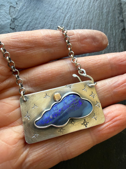 Moody Blue Opal Necklace