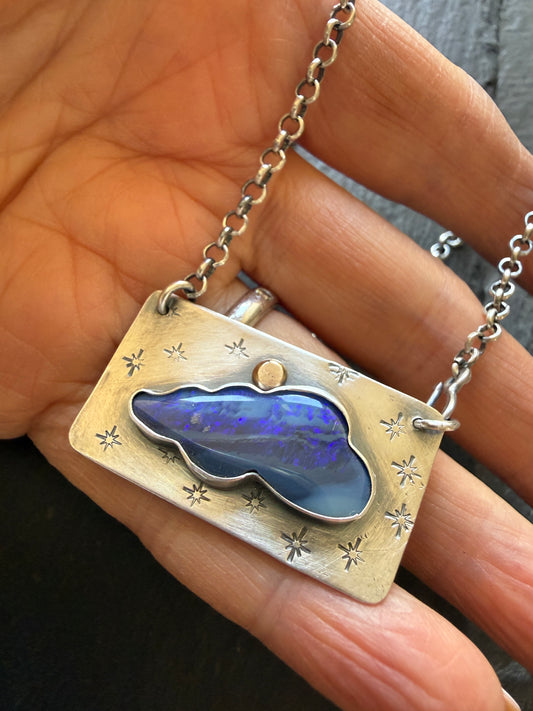 Moody Blue Opal Necklace