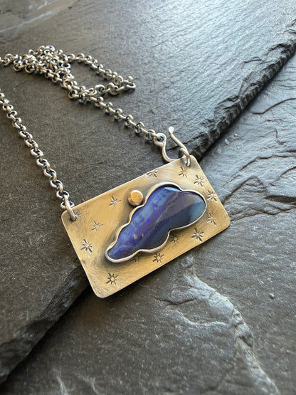 Moody Blue Opal Necklace