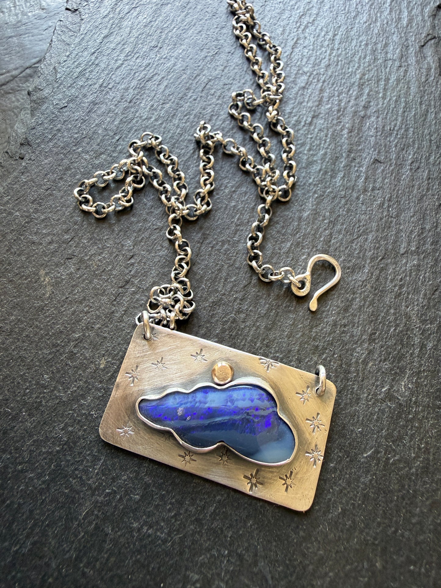 Moody Blue Opal Necklace