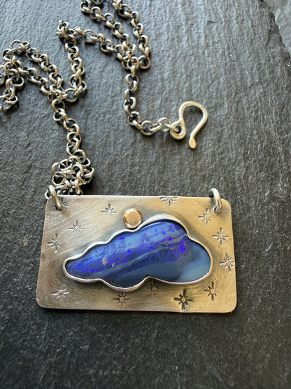 Moody Blue Opal Necklace