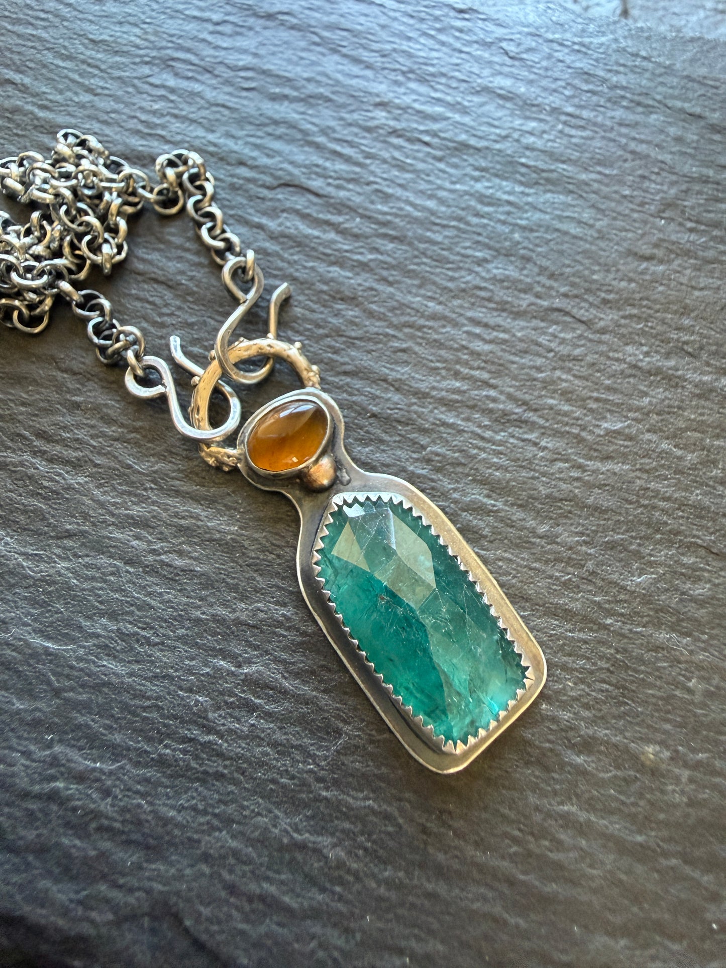 Citrine and Kyanite Necklace