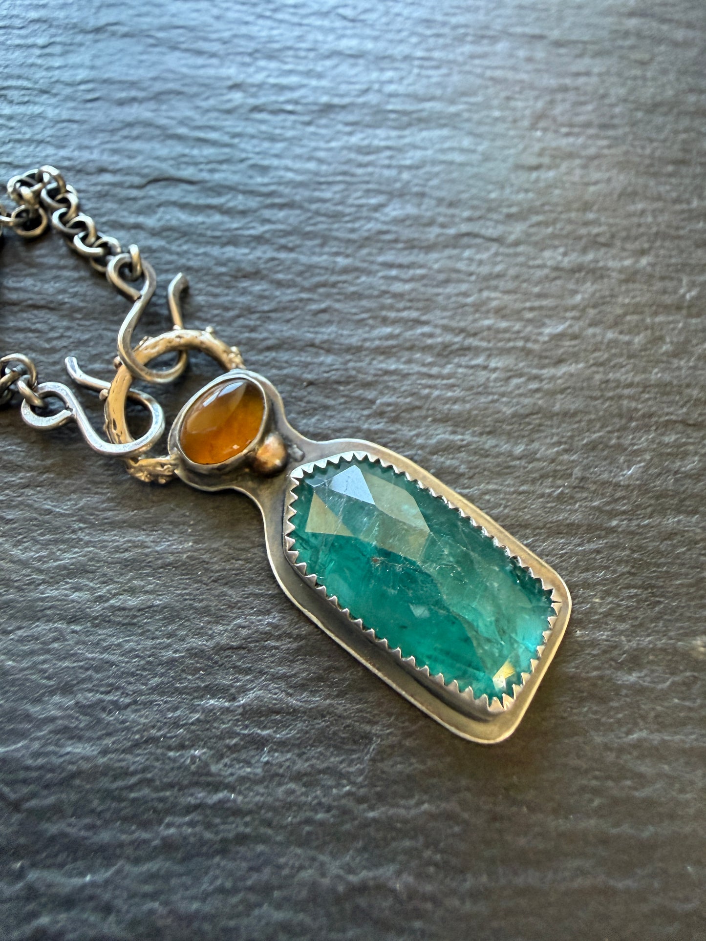 Citrine and Kyanite Necklace