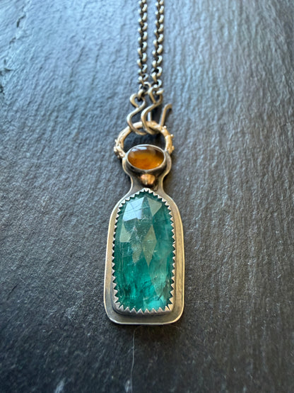 Citrine and Kyanite Necklace