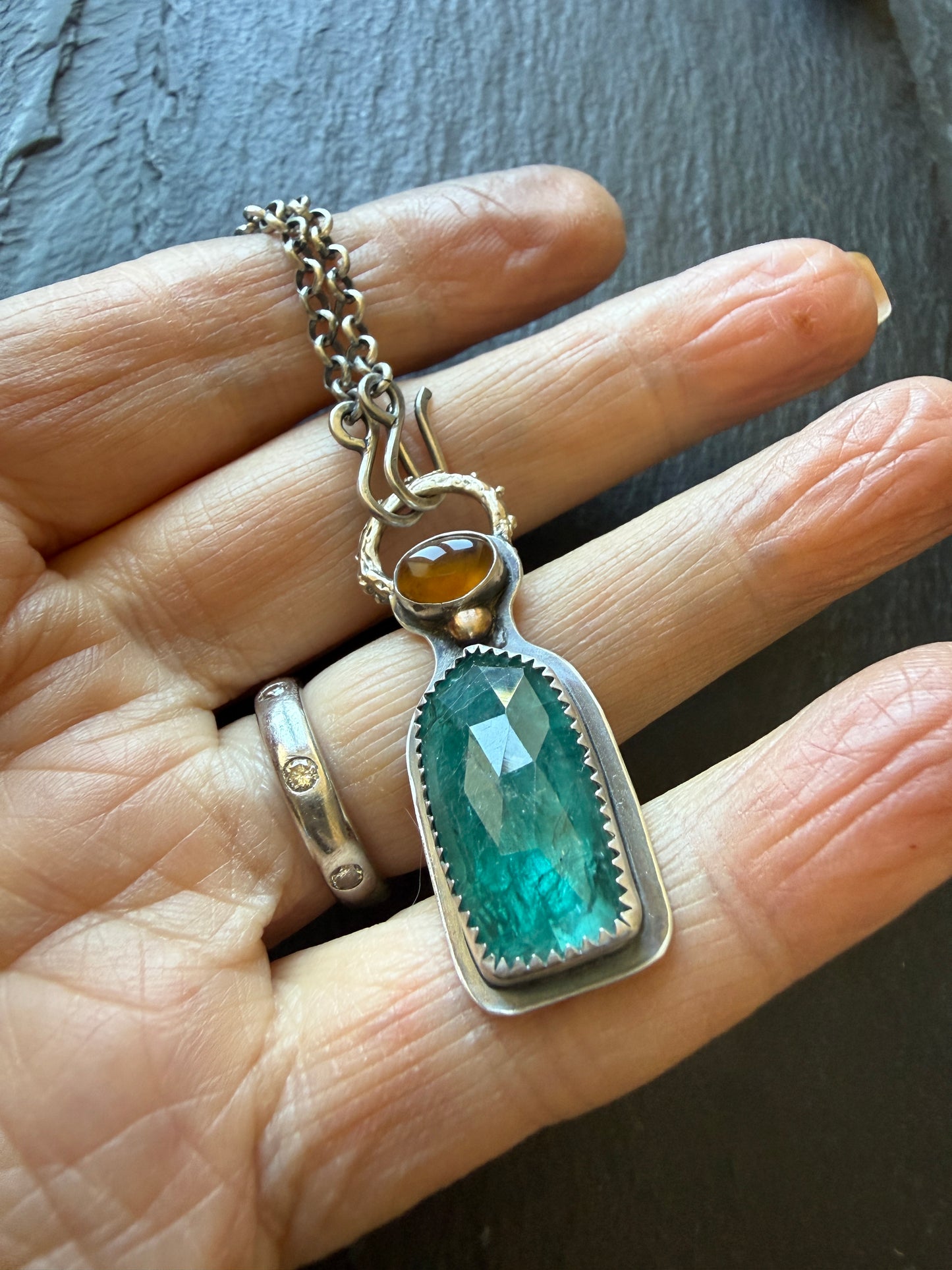 Citrine and Kyanite Necklace