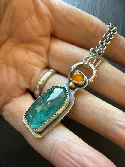 Citrine and Kyanite Necklace