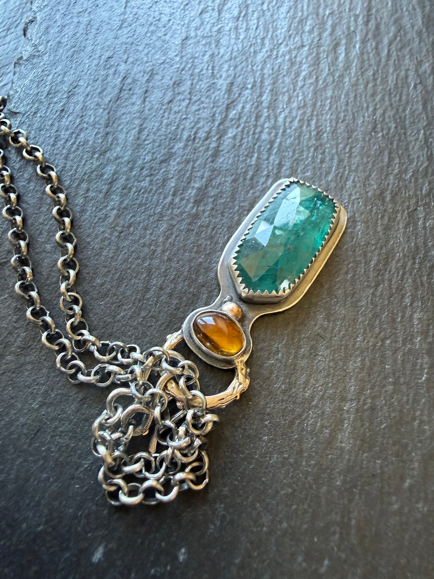 Citrine and Kyanite Necklace