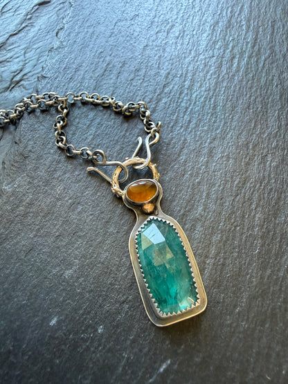 Citrine and Kyanite Necklace