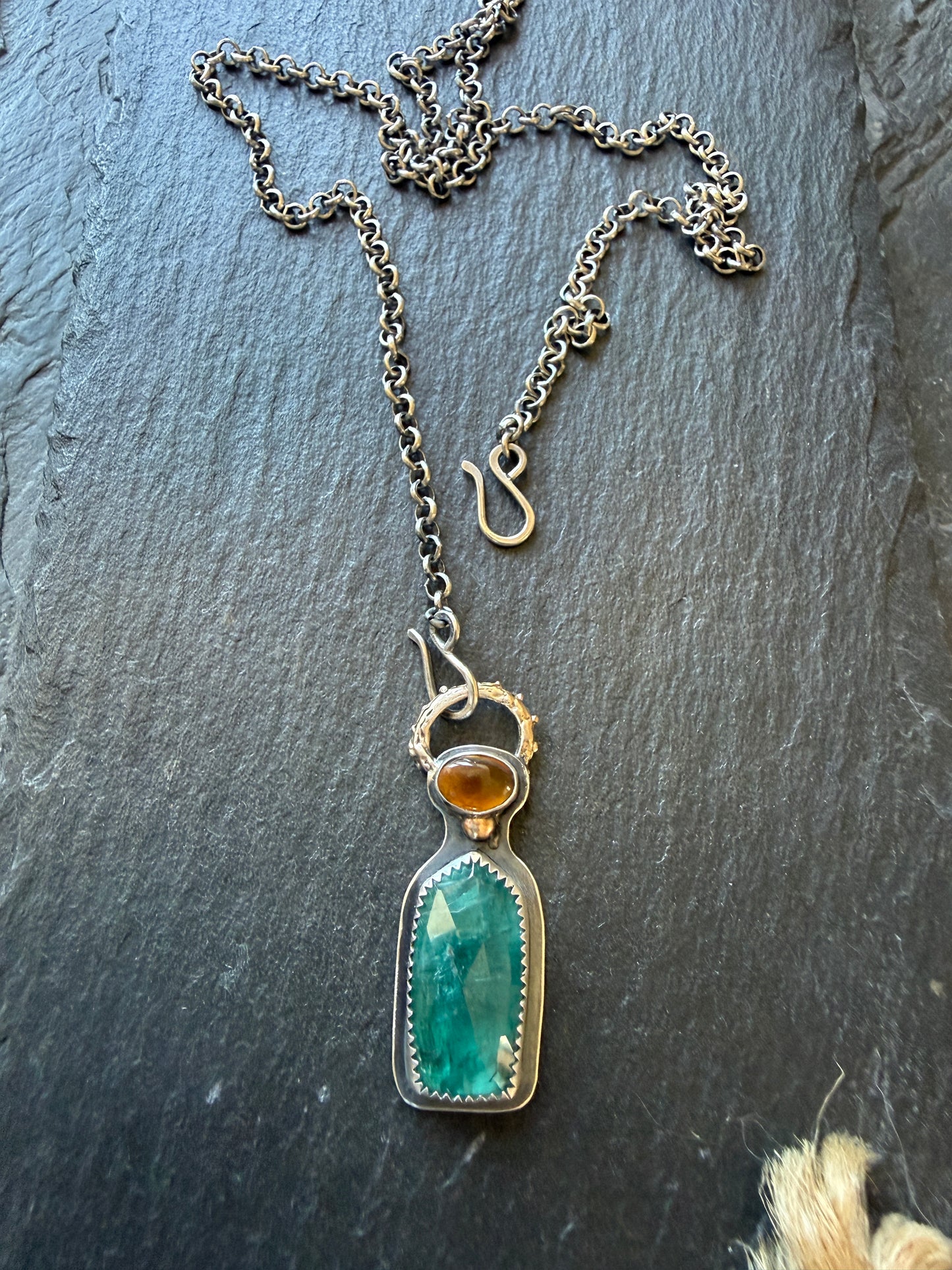 Citrine and Kyanite Necklace