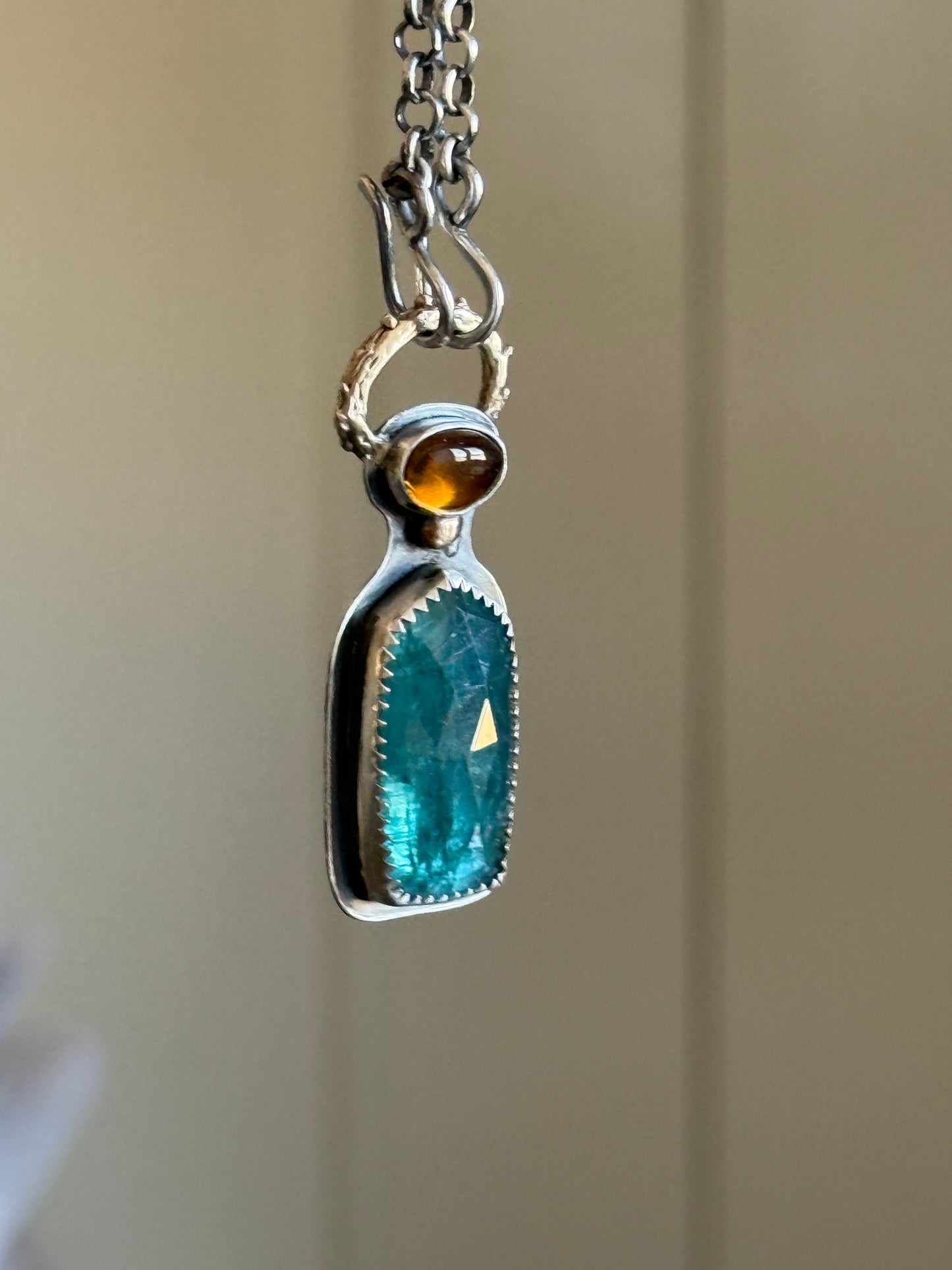 Citrine and Kyanite Necklace