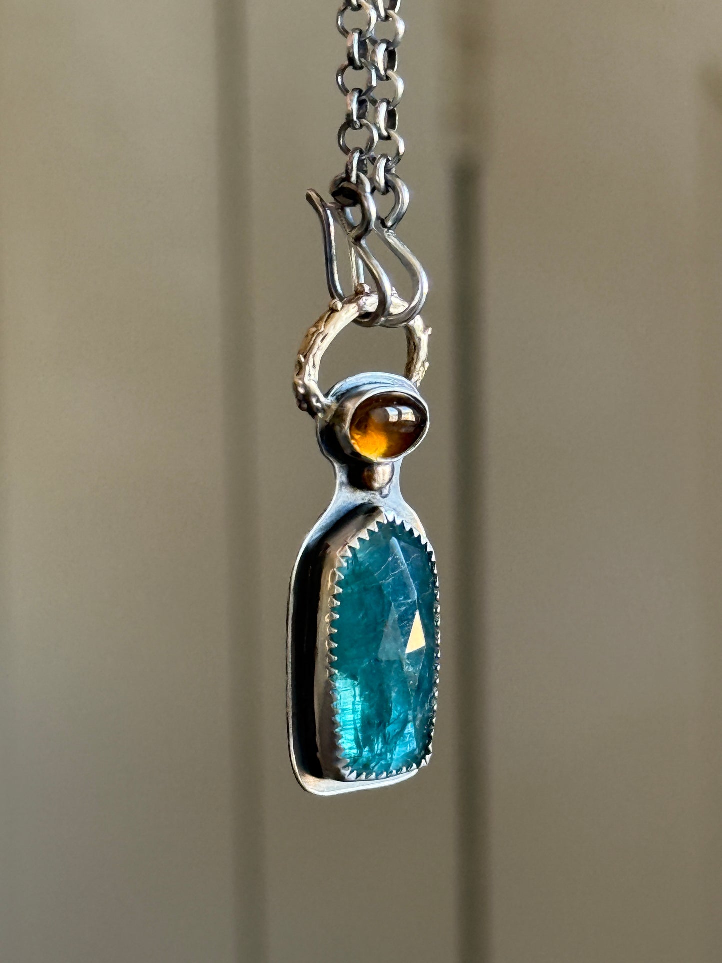Citrine and Kyanite Necklace