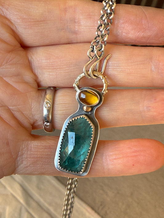 Citrine and Kyanite Necklace