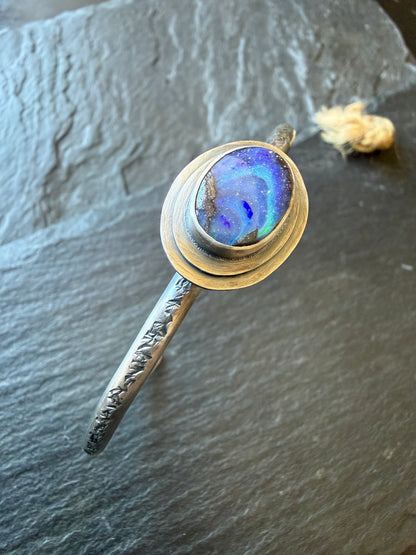 Blue Boulder Opal Cuff Bangle