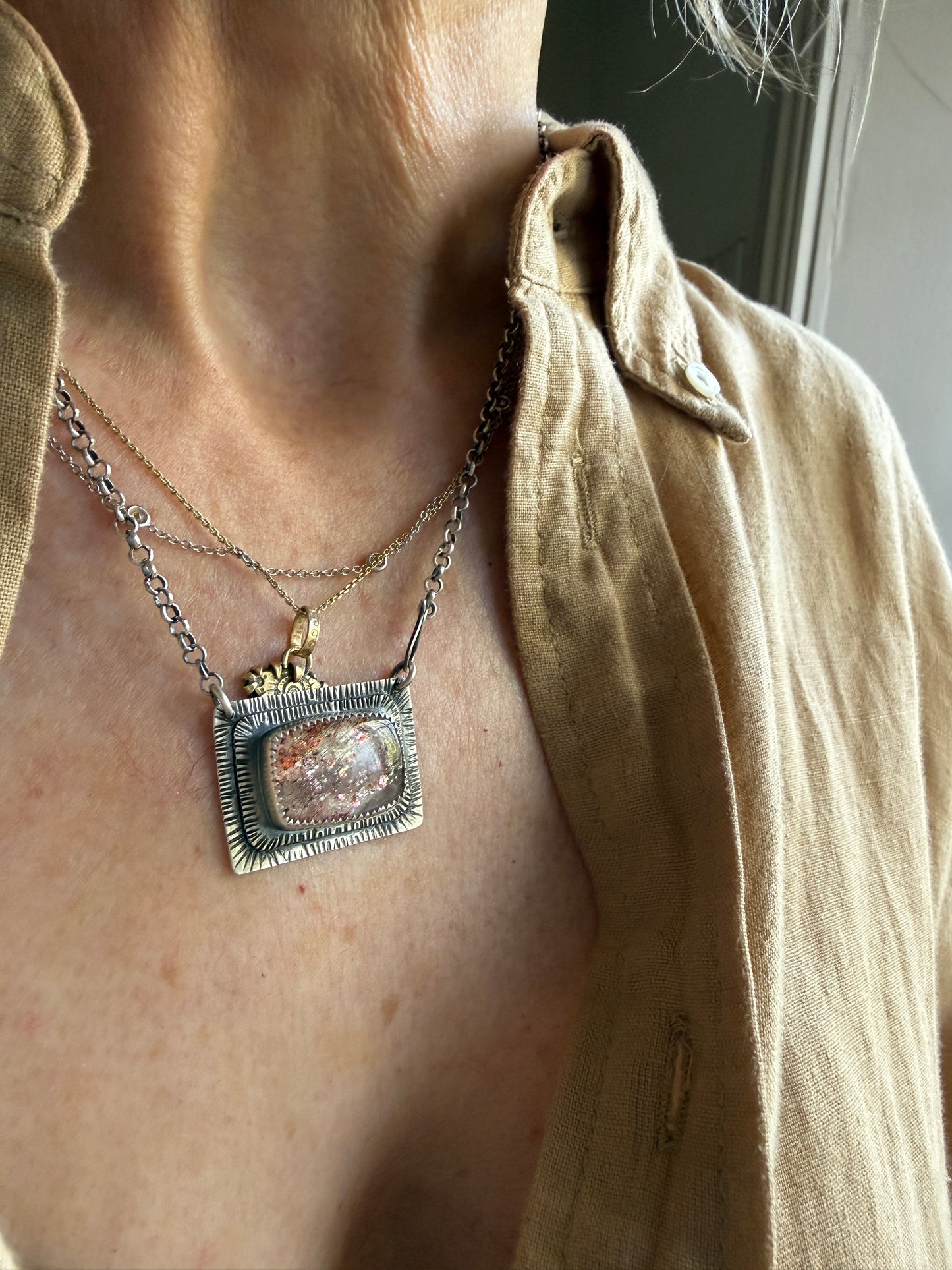 Confetti Sunstone Necklace