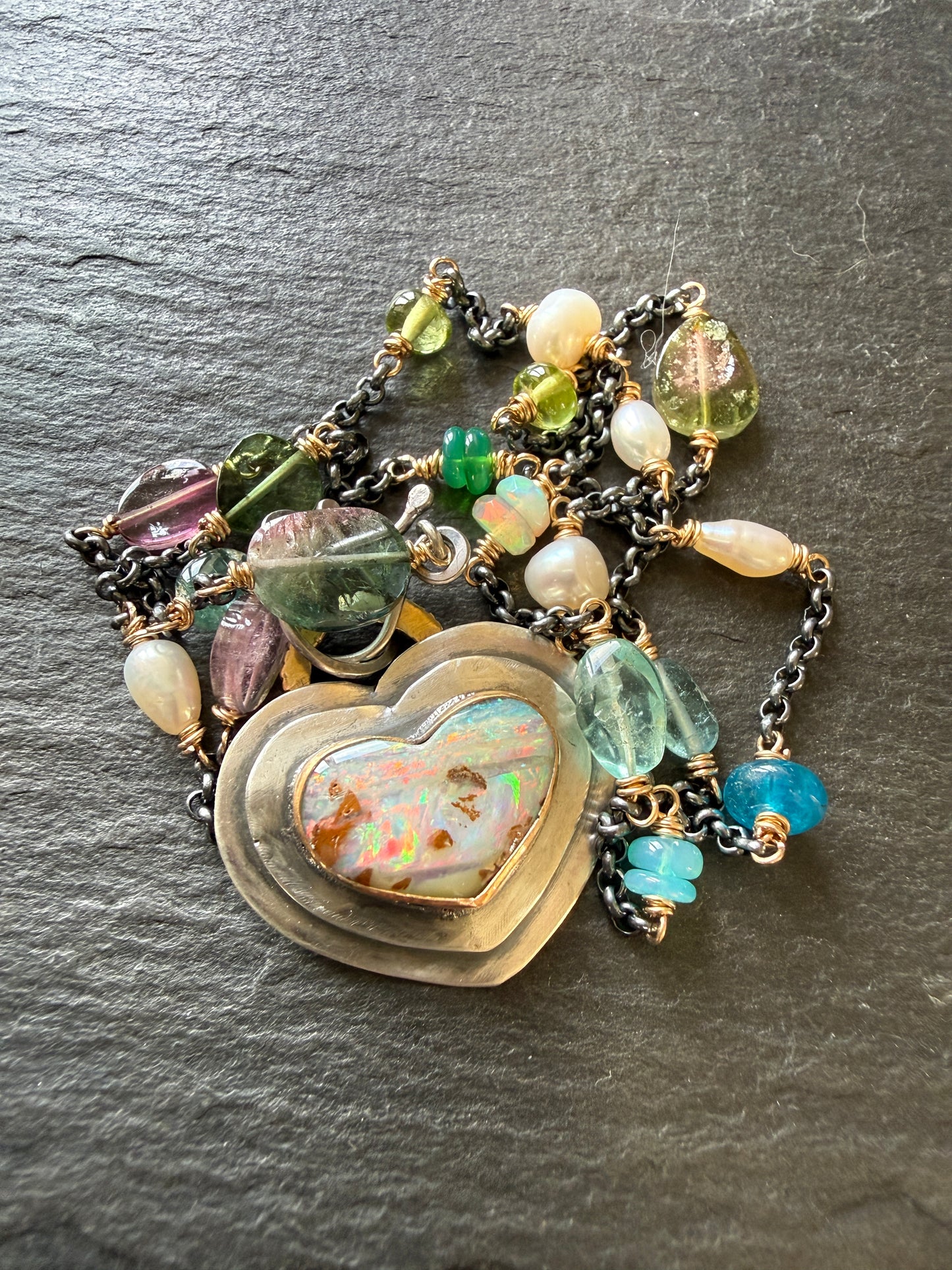 Heart Opal Necklace
