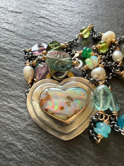 Heart Opal Necklace
