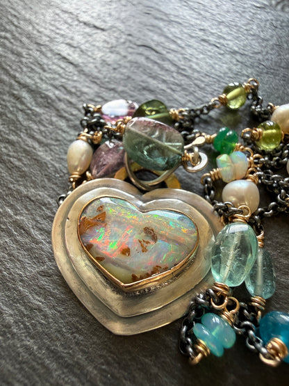 Heart Opal Necklace
