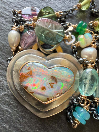 Heart Opal Necklace