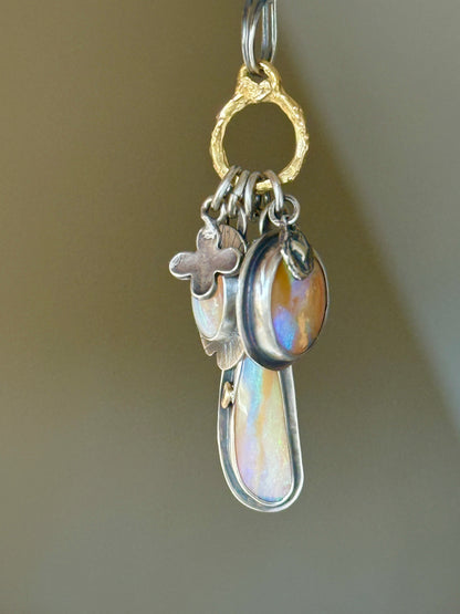 Purple and Peach Charm Necklace
