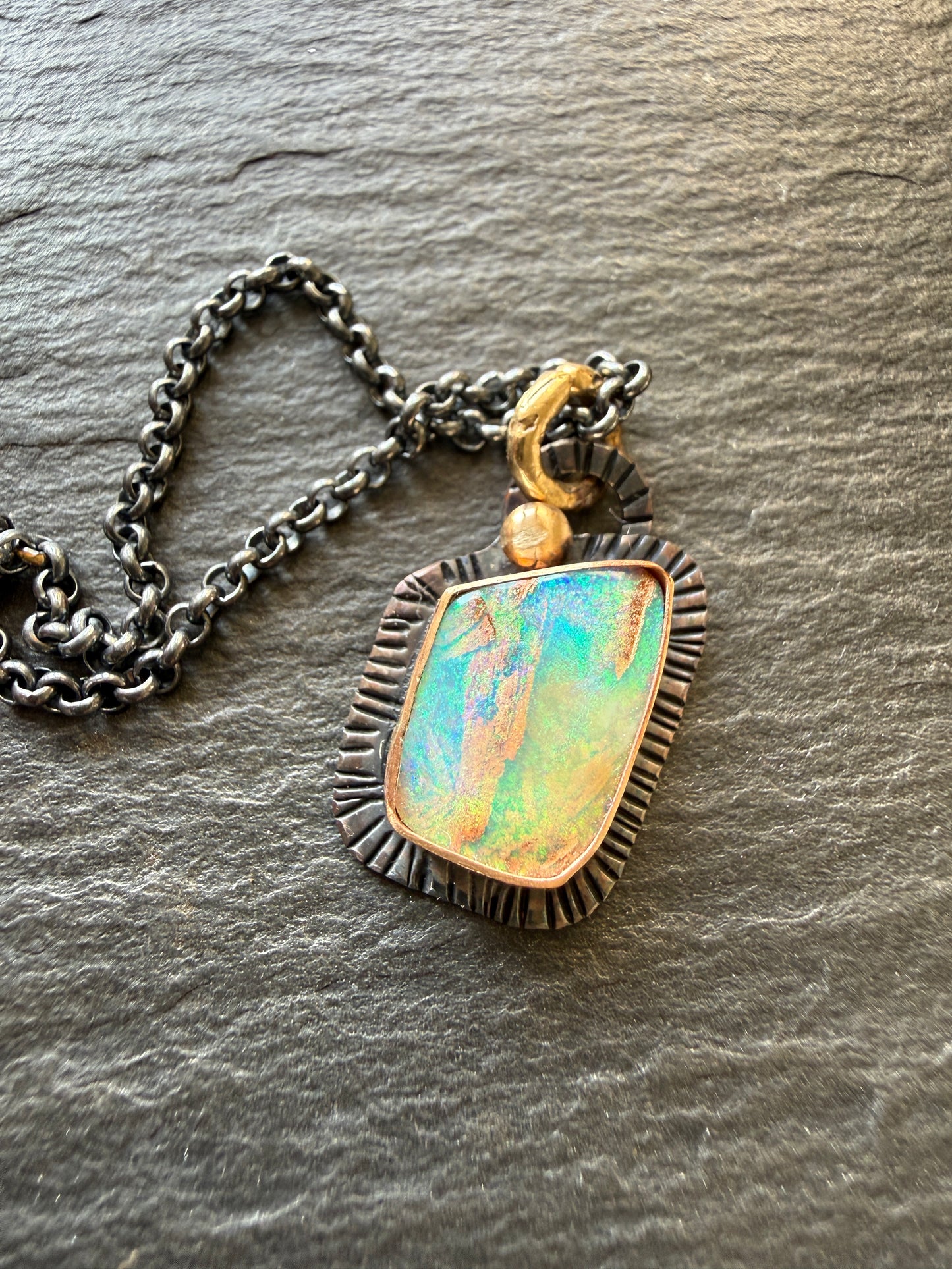 Dainty Blue and Green Opal