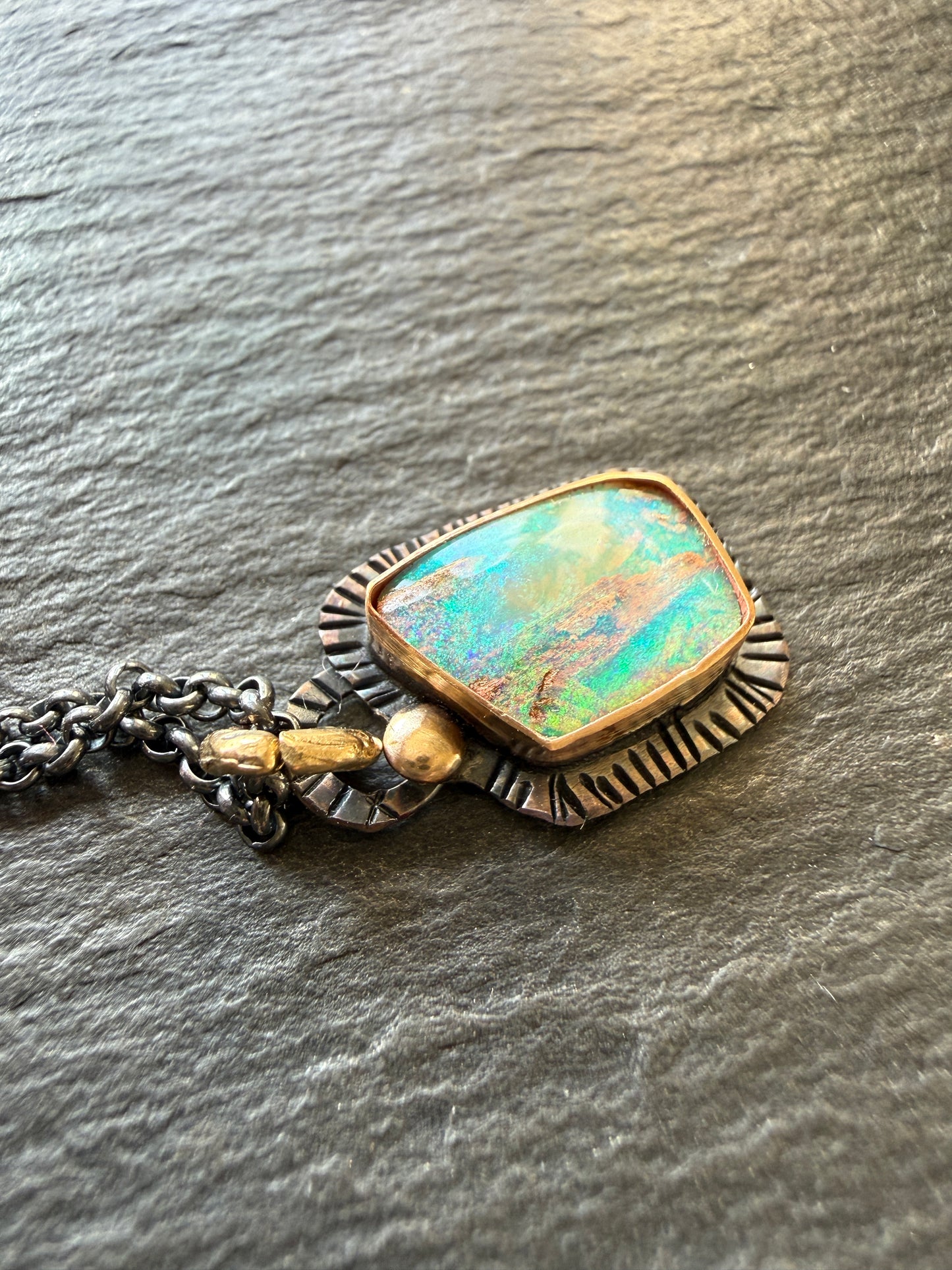 Dainty Blue and Green Opal