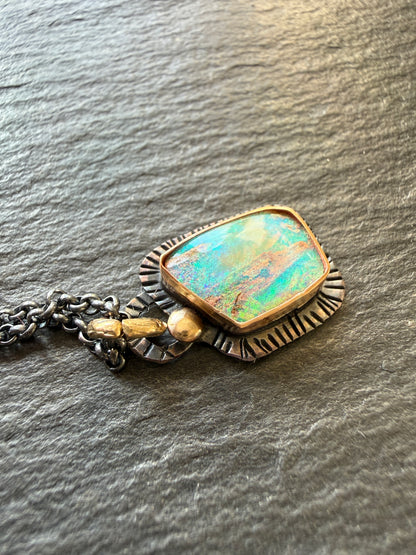 Dainty Blue and Green Opal