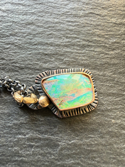 Dainty Blue and Green Opal