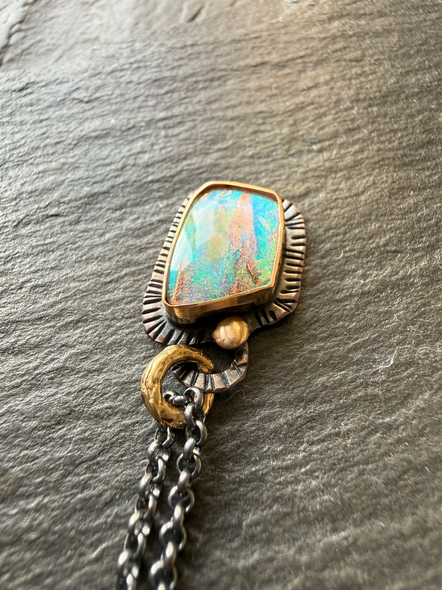 Dainty Blue and Green Opal