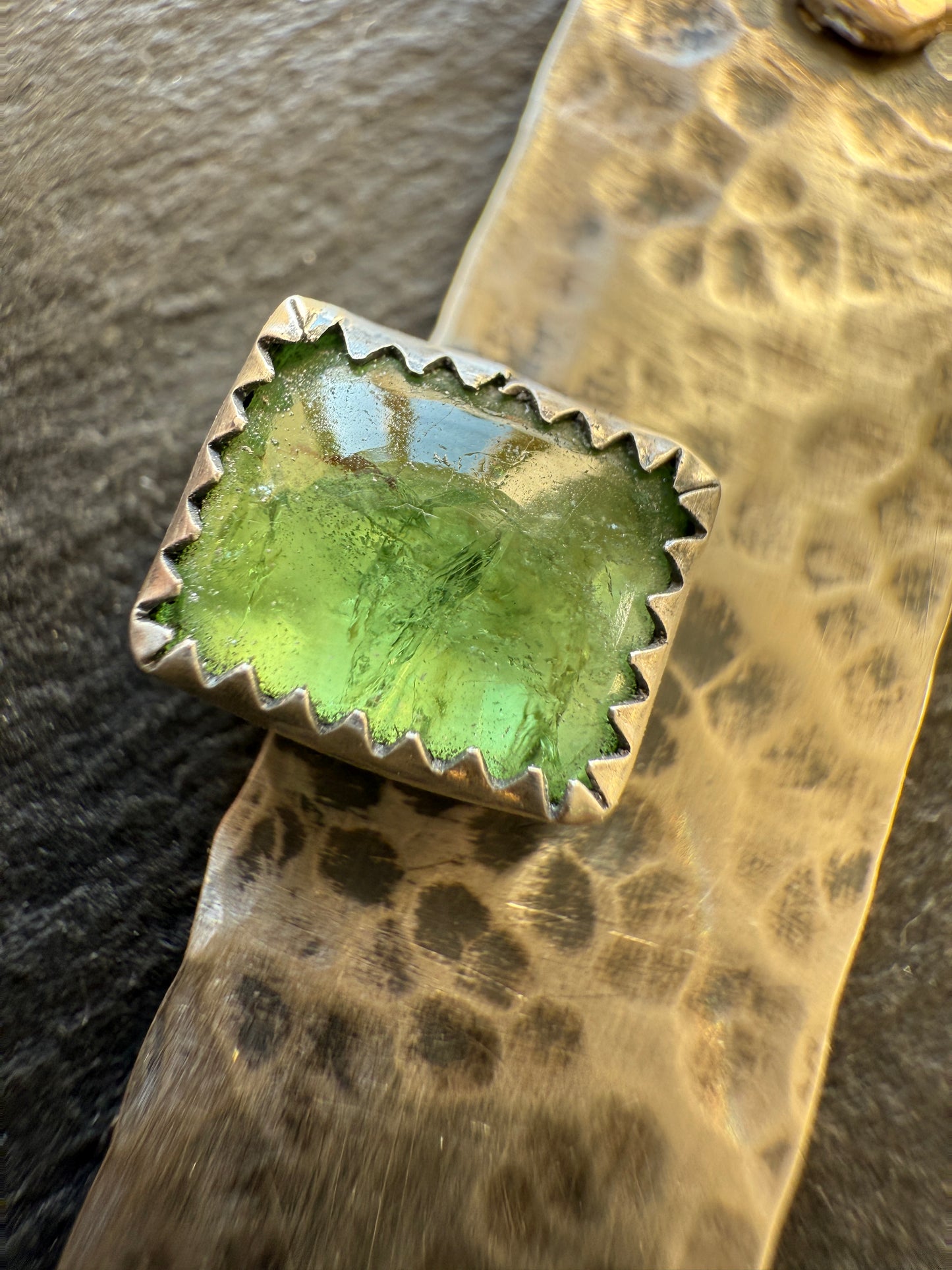 Green Garnet Bar Necklace