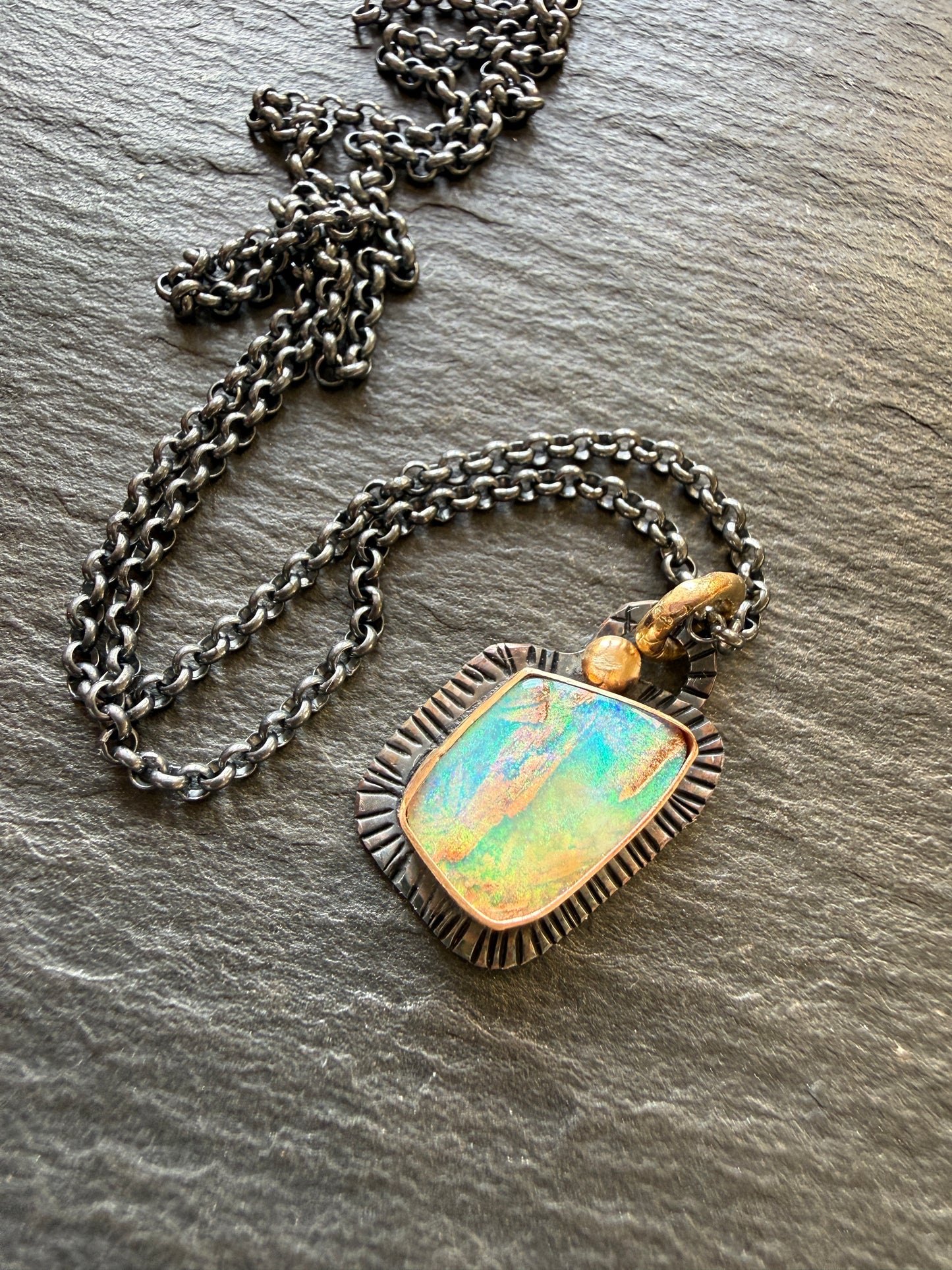 Dainty Blue and Green Opal
