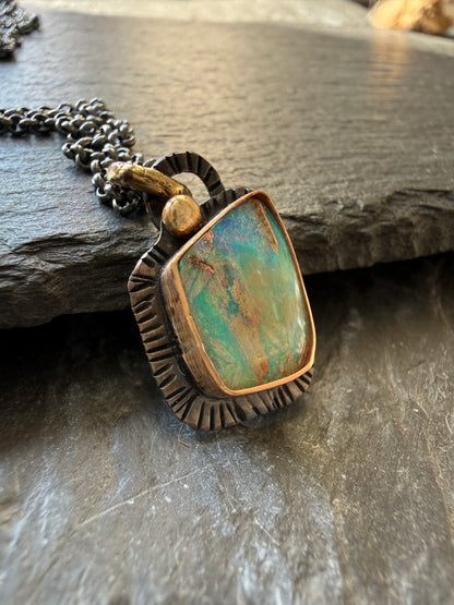 Dainty Blue and Green Opal
