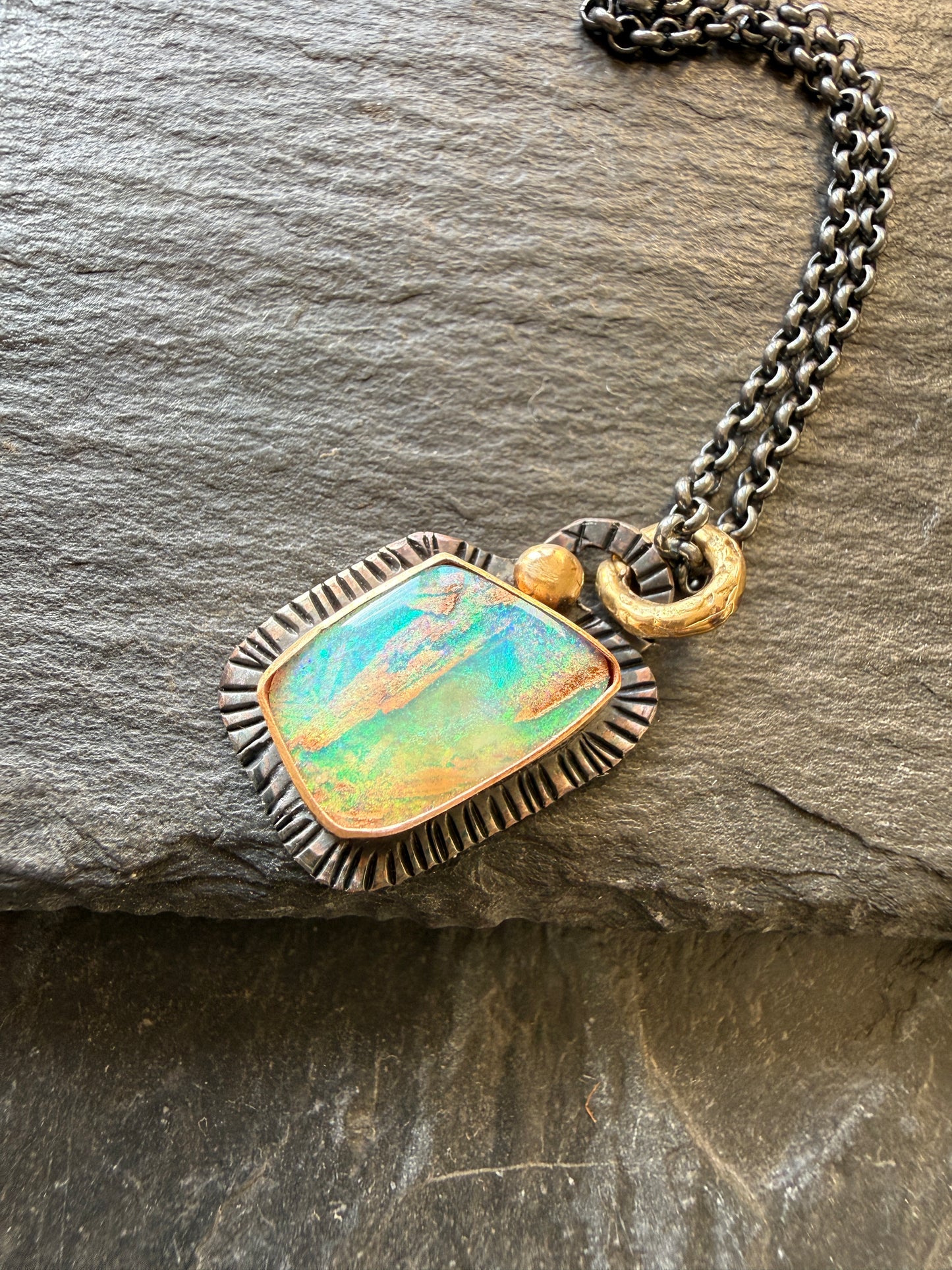 Dainty Blue and Green Opal