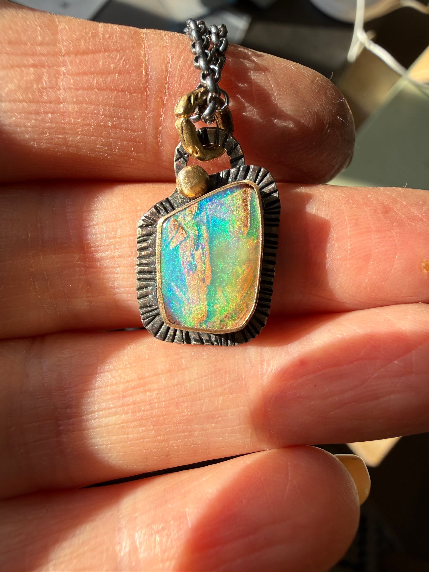 Dainty Blue and Green Opal