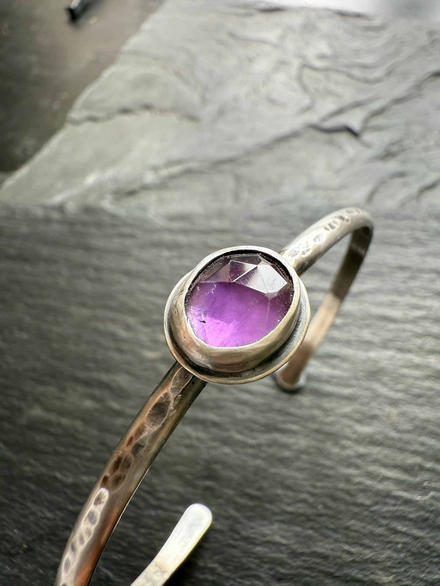Purple Amethyst Cuff Bangle