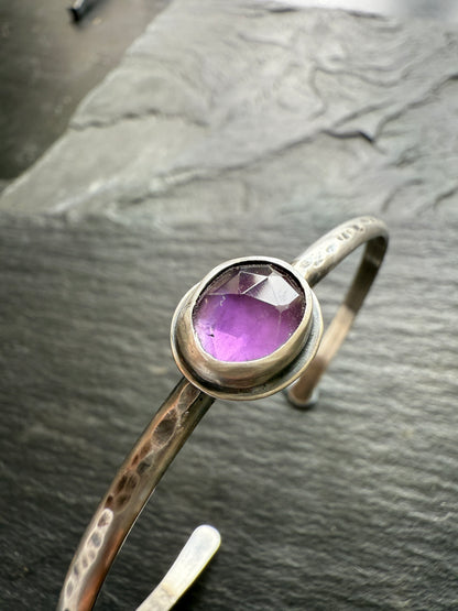 Purple Amethyst Cuff Bangle