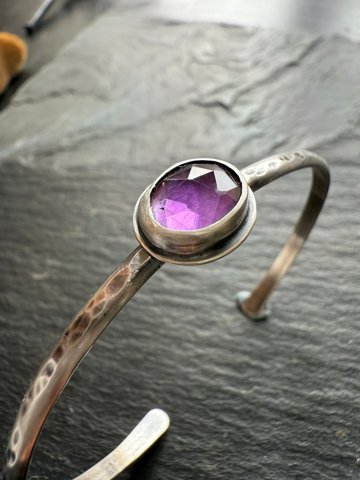 Purple Amethyst Cuff Bangle