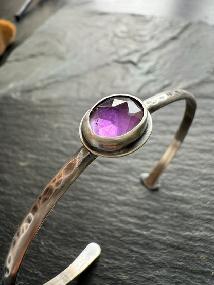 Purple Amethyst Cuff Bangle