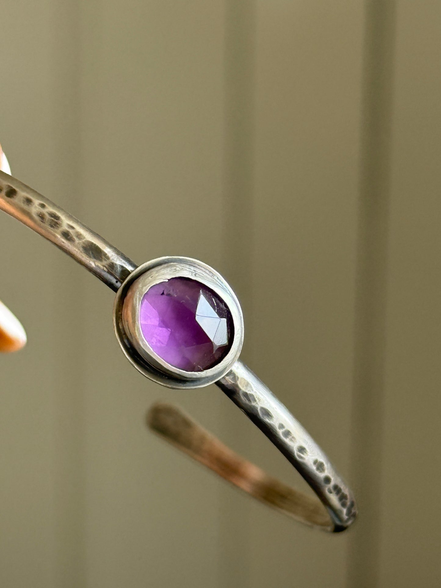 Purple Amethyst Cuff Bangle