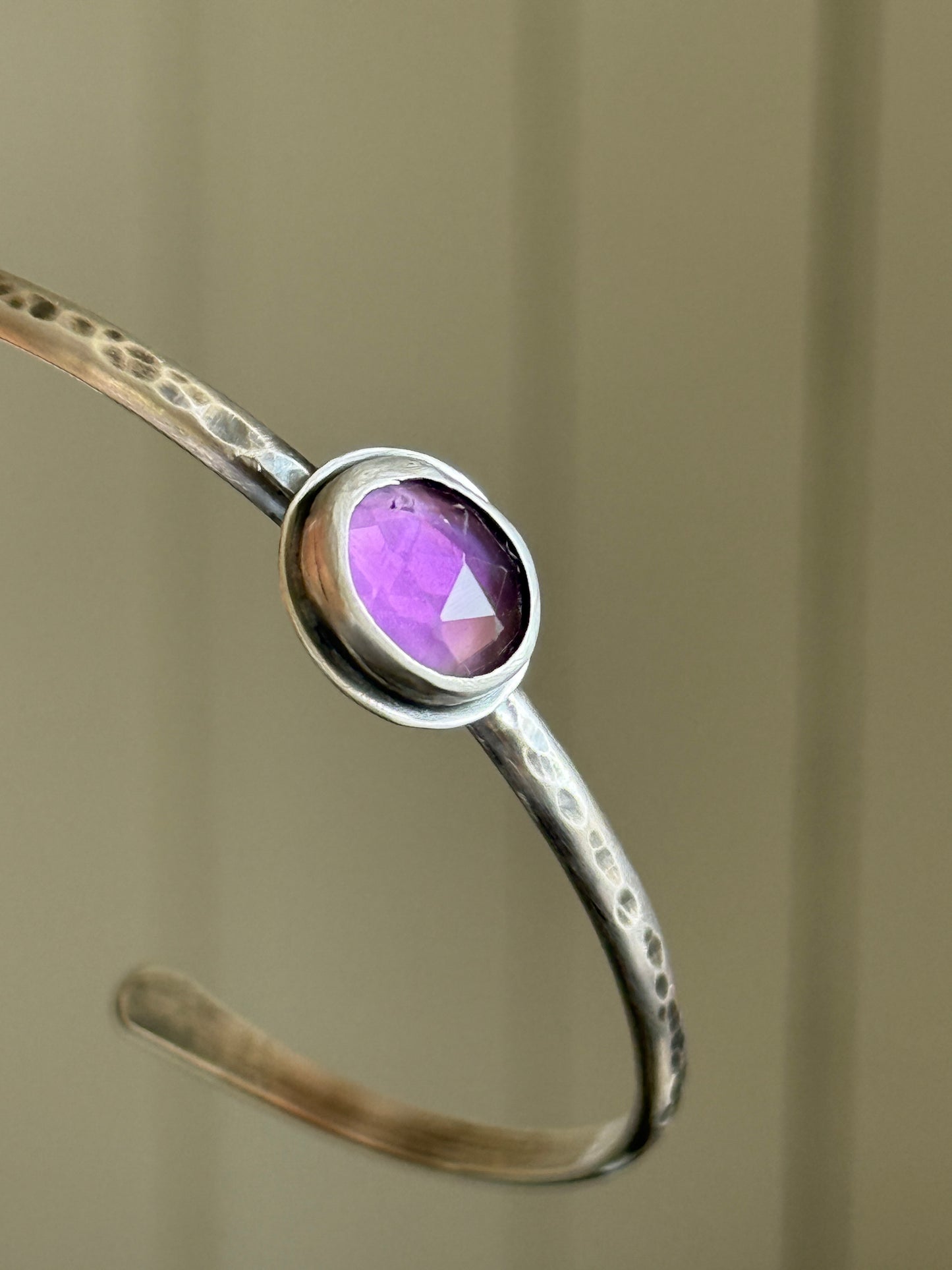 Purple Amethyst Cuff Bangle