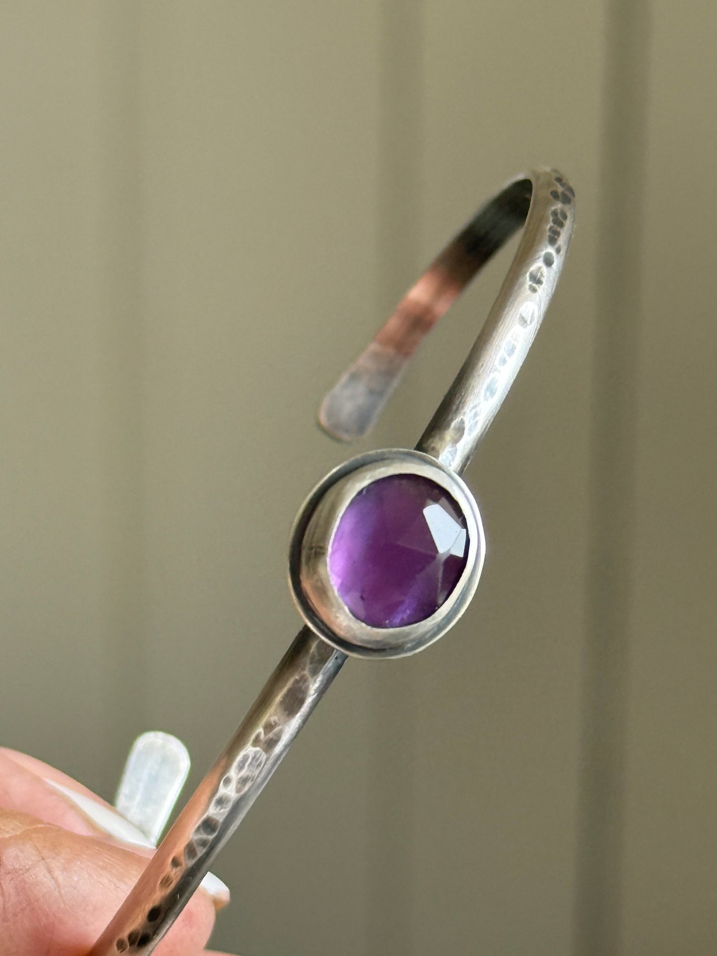 Purple Amethyst Cuff Bangle