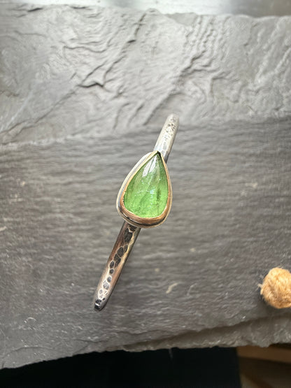 Green Garnet Cuff Bangle