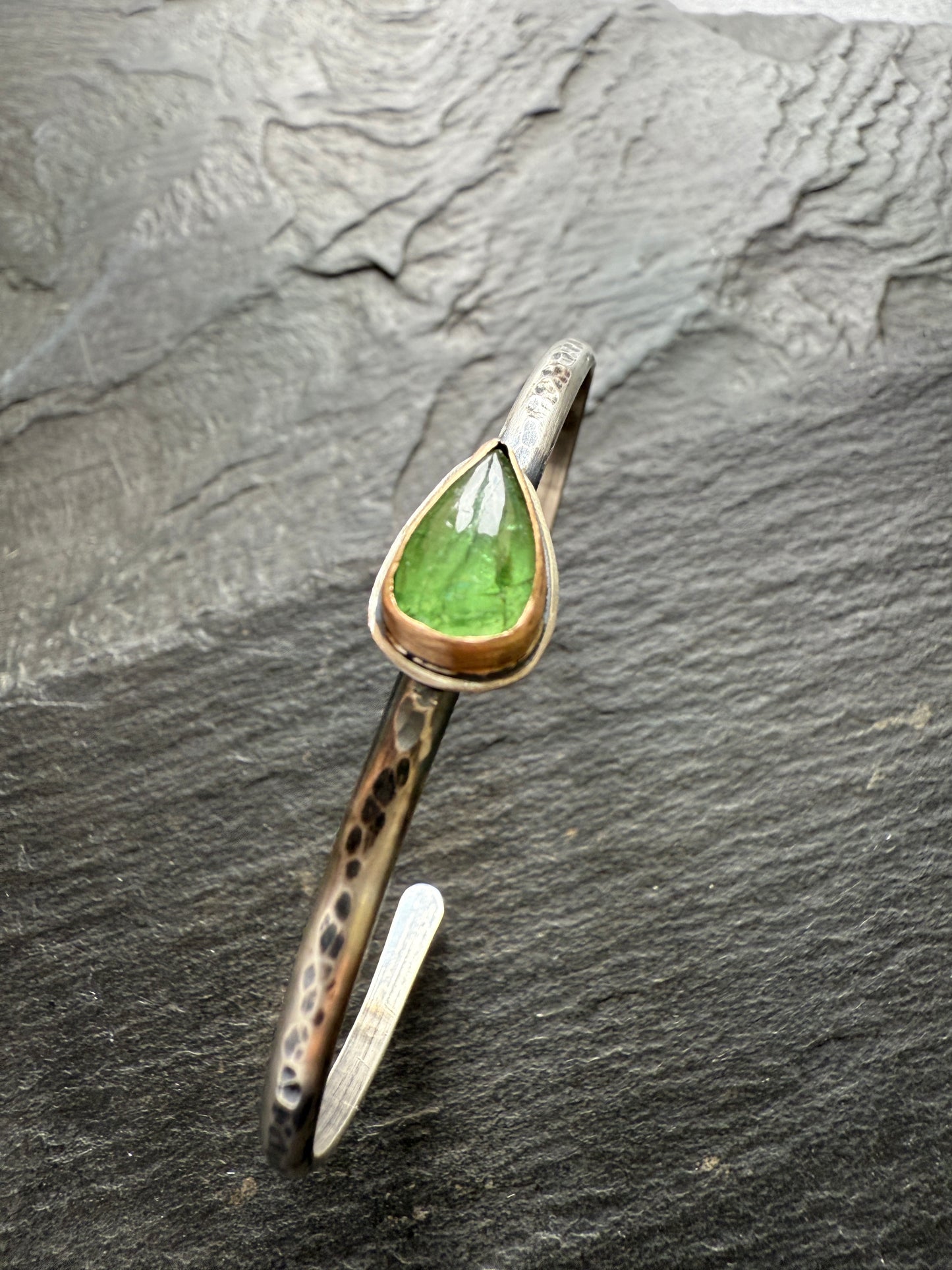 Green Garnet Cuff Bangle