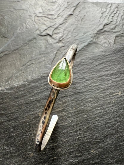 Green Garnet Cuff Bangle