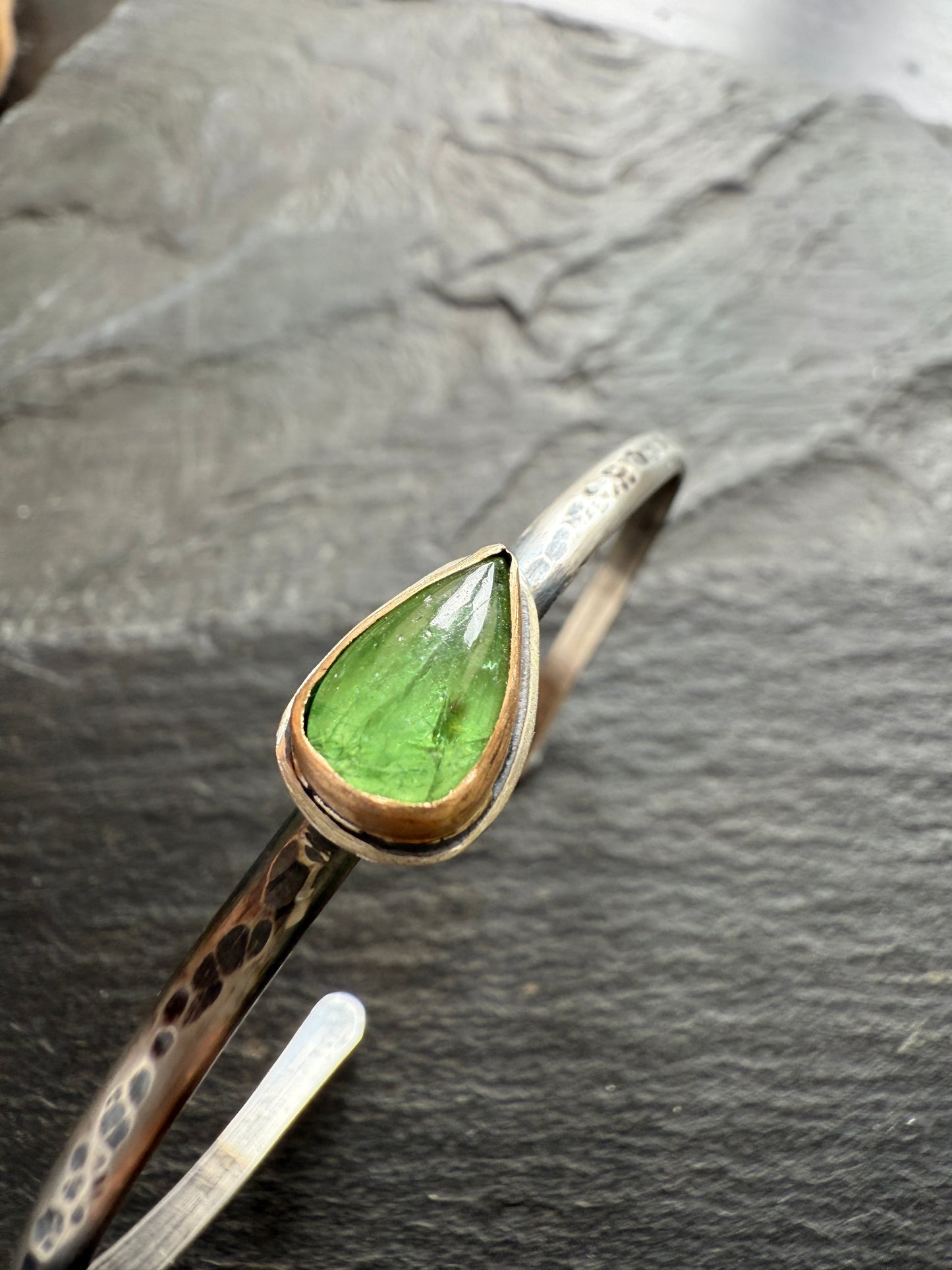 Green Garnet Cuff Bangle