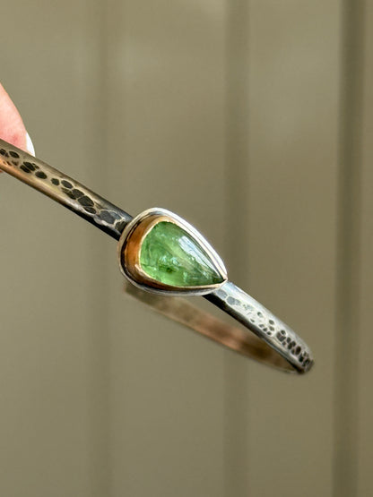 Green Garnet Cuff Bangle