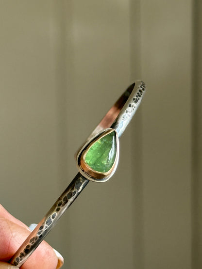 Green Garnet Cuff Bangle