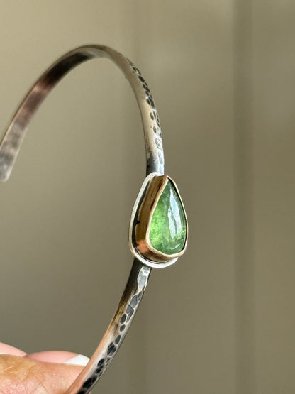 Green Garnet Cuff Bangle